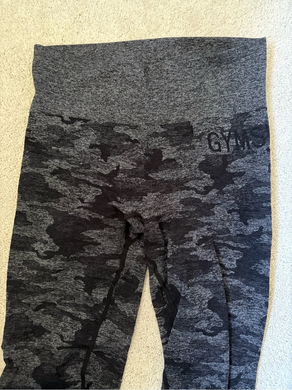 Gymshark Black & Gray Camo Seamless Leggings